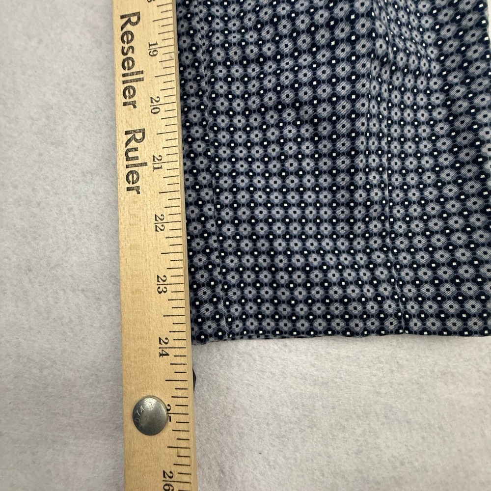 Ann Taylor Dress Pants Women 0 Navy Blue Pockets Geometric Career Ankle Cropped - Picture 11 of 13